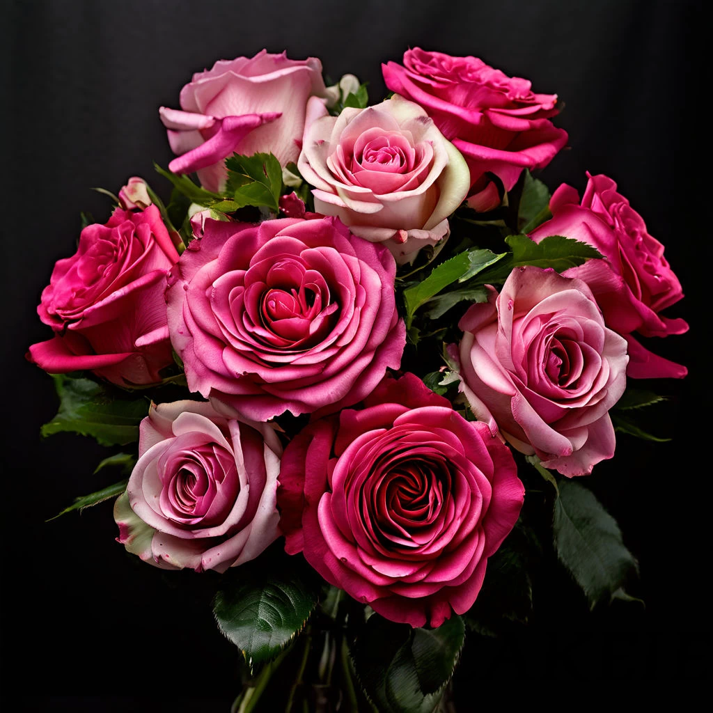 Pink Red Roses Bouquet